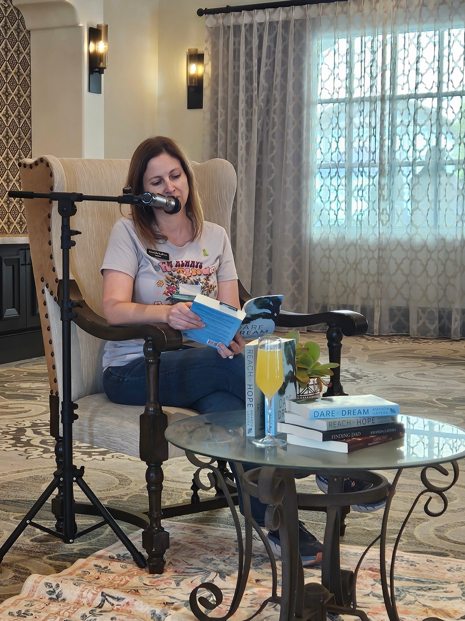 Amanda LaPera at a Books and Blooms author event.
